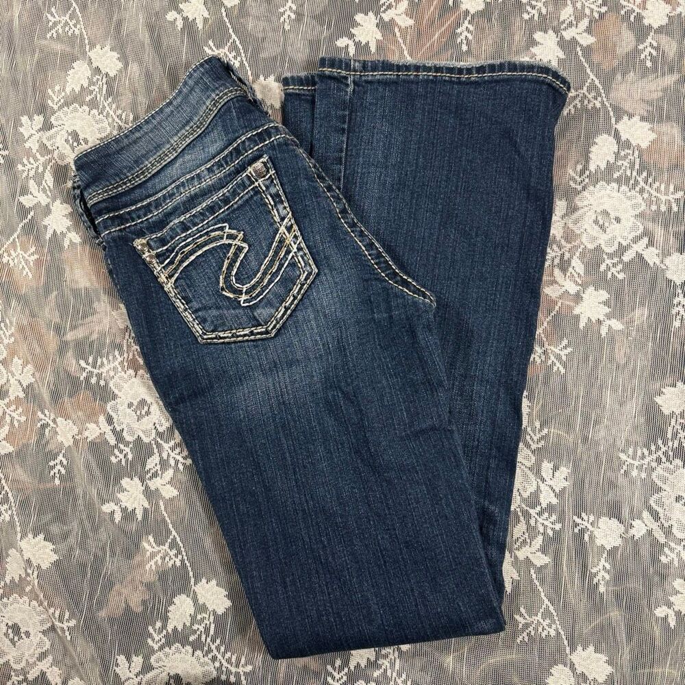 Silver Jeans Co. Suki Mid-Rise Slim Bootcut Jeans – Dark Wash | W27/L32 - Picture 6 of 6